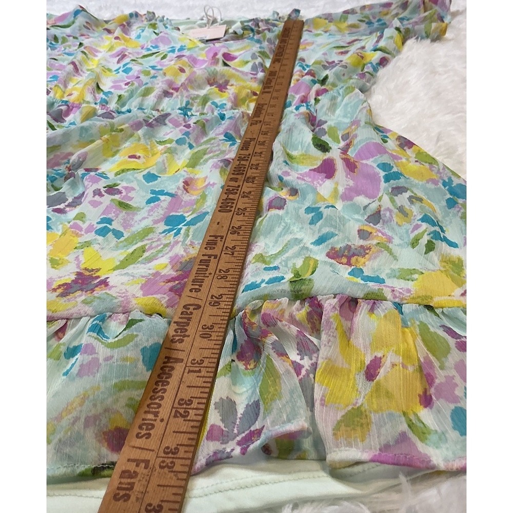 Lauren Conrad Mini Lightweight Short Sleeve Size Lg Women's Ruffle NWT Dress - Picture 9 of 9